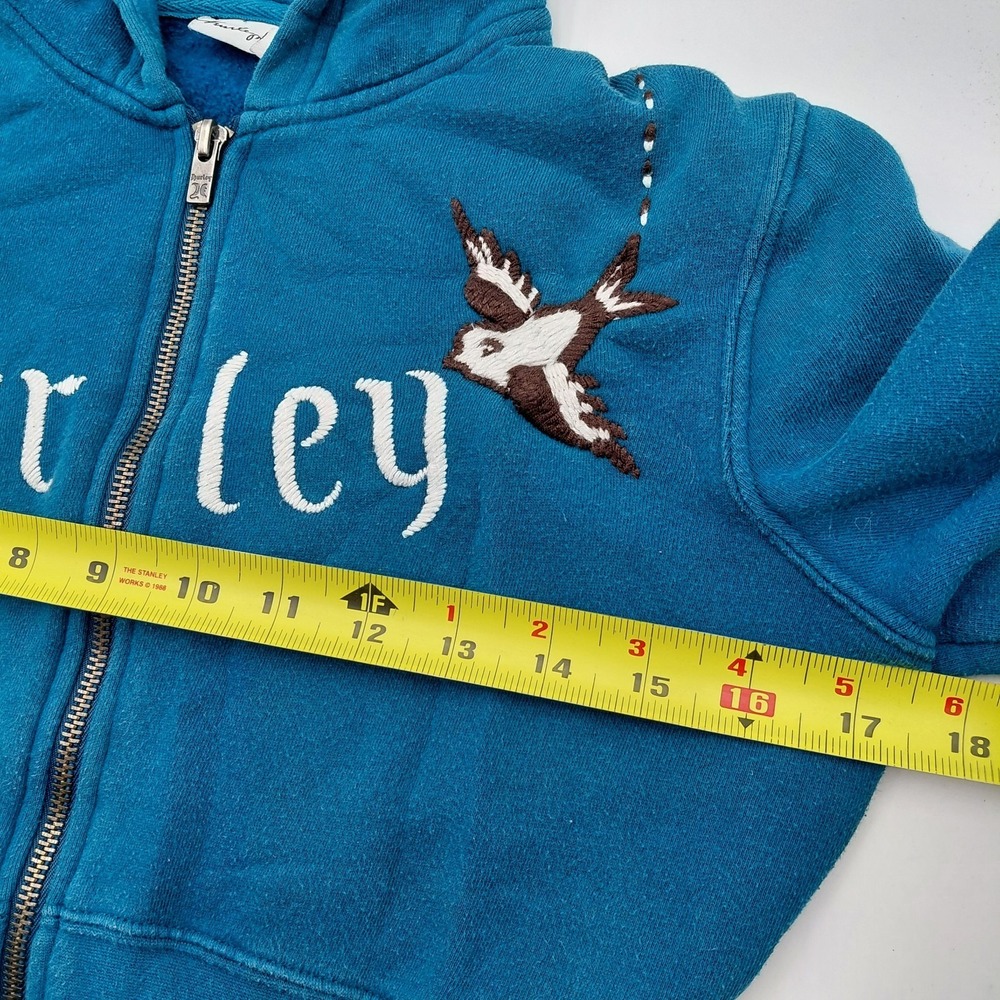 Hurley Full Zip Hoodie Sweater Womens S Teal Bird Cropped Y2K Bella Swan Rory - Picture 4 of 10